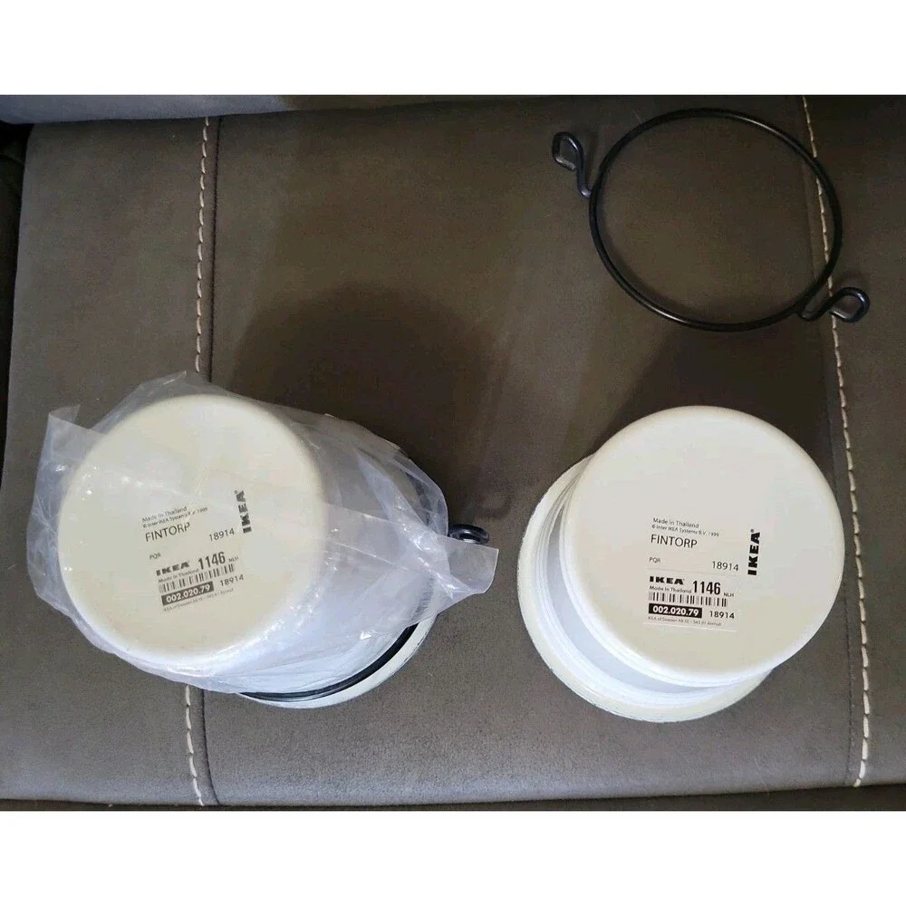 IKEA Fintorp Enamal Hanging Buckets -  White w/ Black Handles - Discontinued